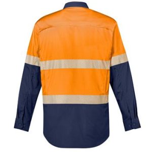 SYZMIK ZW229 MENS RUGGED COOLING HI VIS SEGMENTED TAPE L/S SHIRT - Image 3