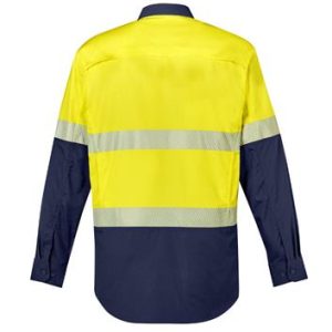 SYZMIK ZW229 MENS RUGGED COOLING HI VIS SEGMENTED TAPE L/S SHIRT - Image 5